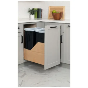 Wood Bottom-Mount Soft-close Trashcan Pullout for Door-Mounting